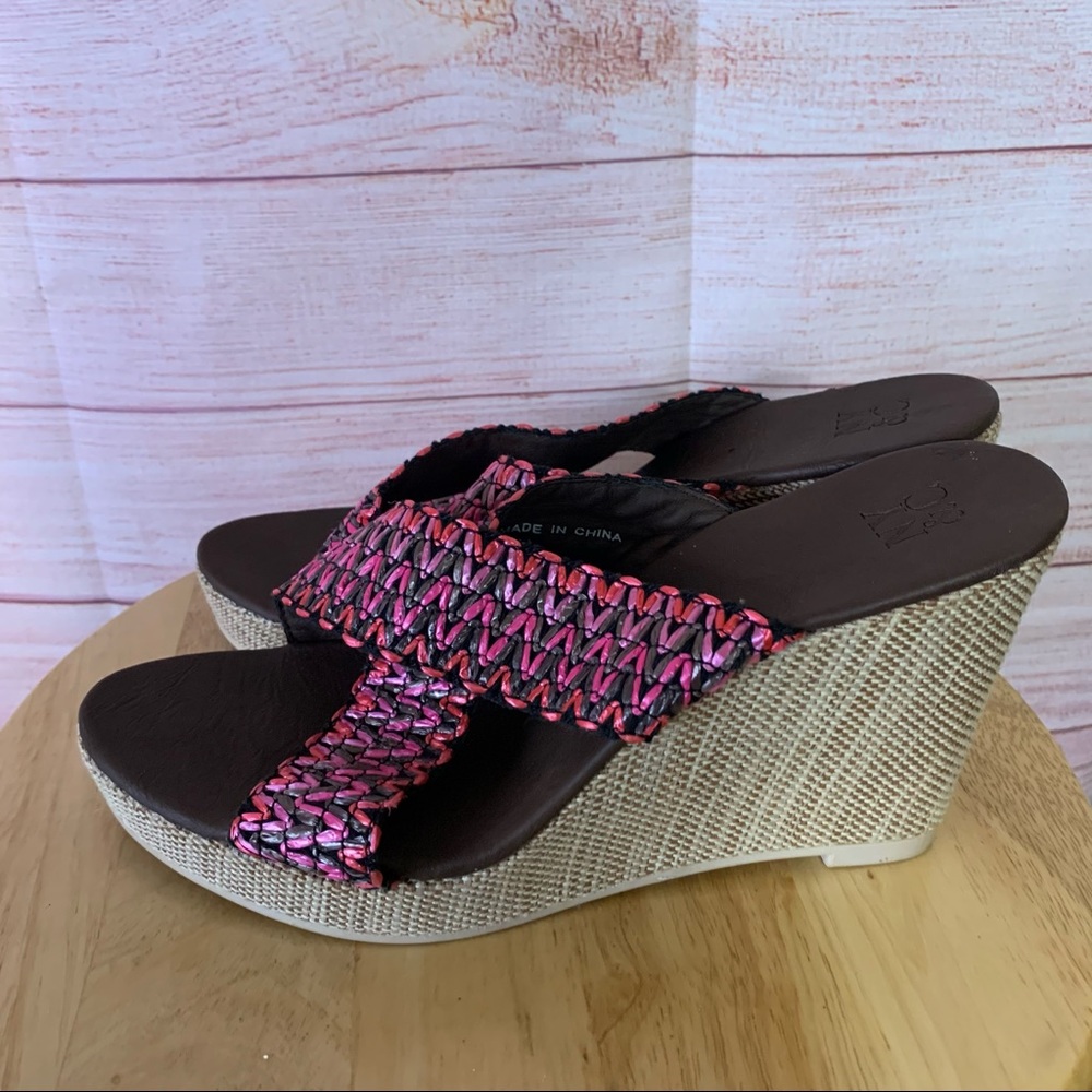 NY&Company Pink & Brown Wedges Size9